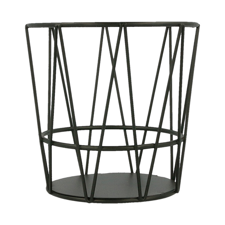 Basket Containers Steel Round Shape Black Ø11,5x11,5cm (24 Units)