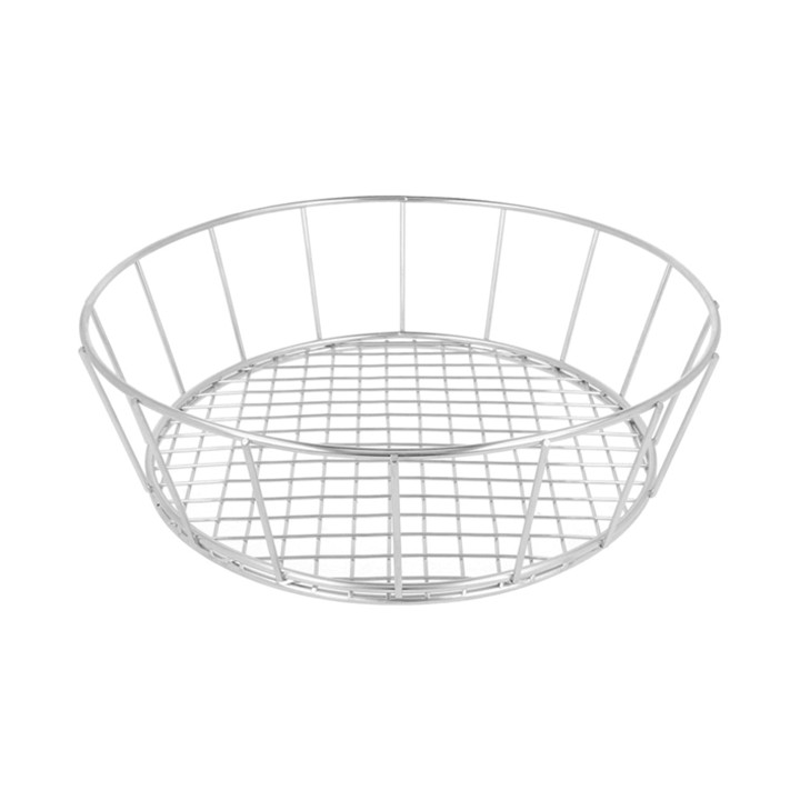 Basket Containers Steel Round Shape Silver Ø24,1x7cm (1 Unit) 