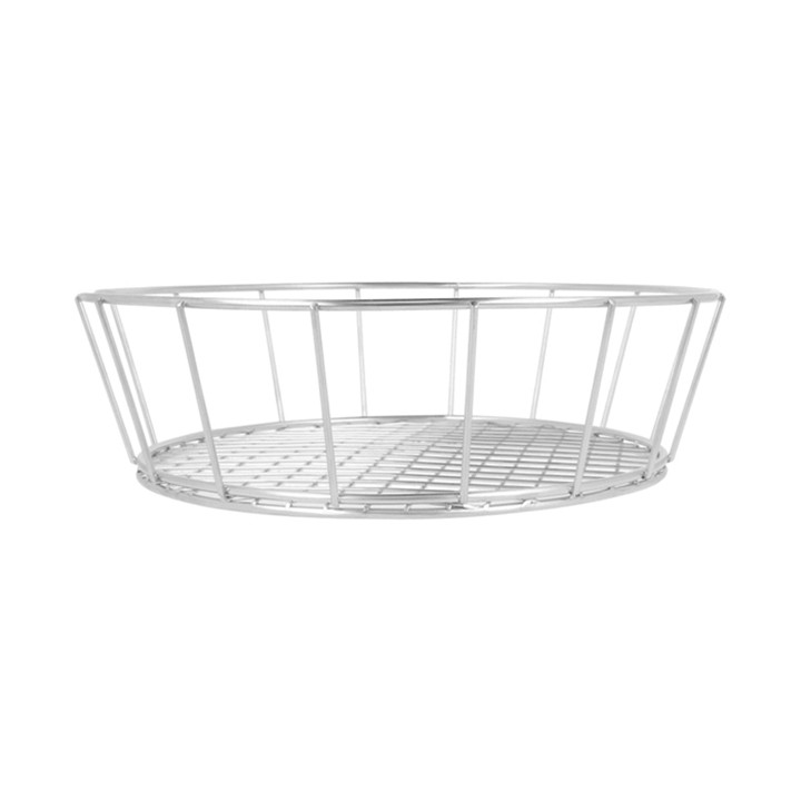 Basket Containers Steel Round Shape Silver Ø24,1x7cm (1 Unit) 