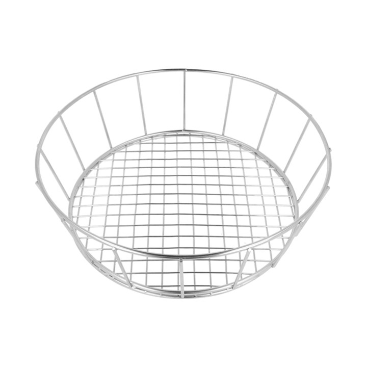 Basket Containers Steel Round Shape Silver Ø24,1x7cm (1 Unit) 