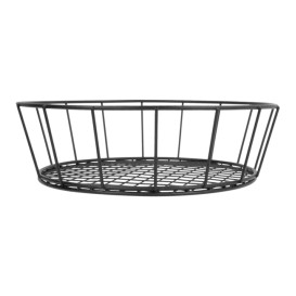 Basket Containers Steel Round Shape Black Ø24,1x7cm (1 Unit) 