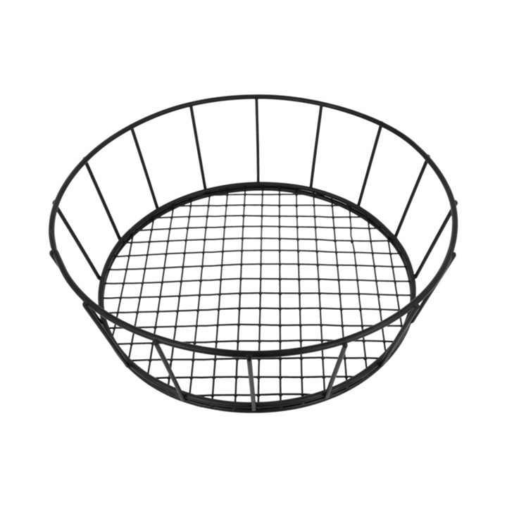 Basket Containers Steel Round Shape Black Ø24,1x7cm (12 Units)