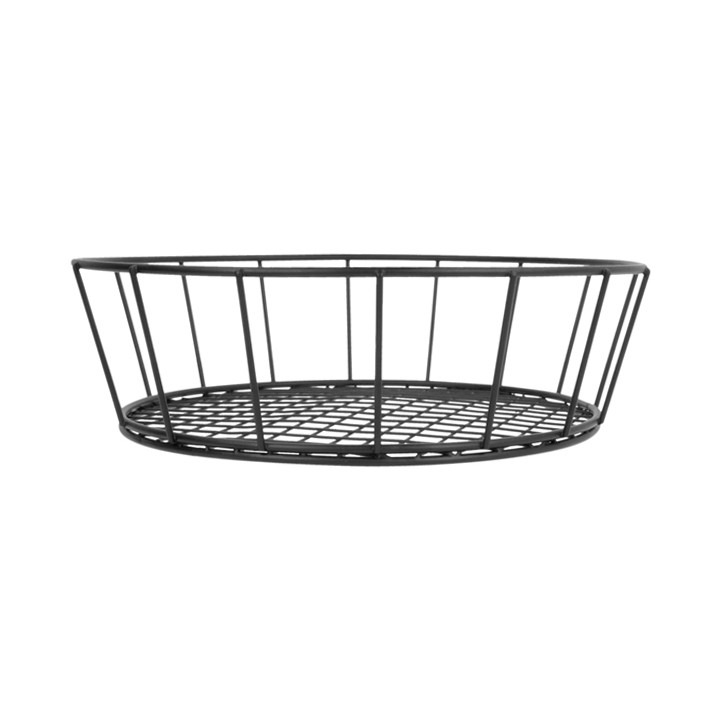 Basket Containers Steel Round Shape Black Ø24,1x7cm (12 Units)