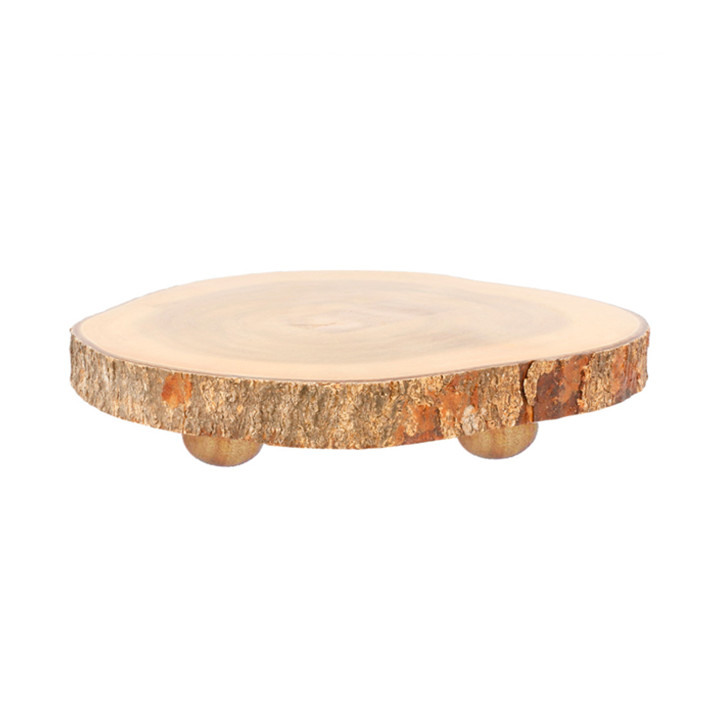 Wooden Serving Platter Round shape Ø23x3,5cm (1 Unit) 