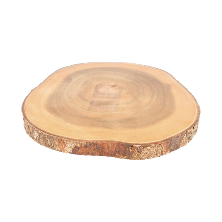 Wooden Serving Platter Round shape Ø23x3,5cm (6 Units)