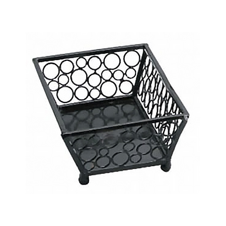 Basket Food Containers Steel Rectangular Shape Black 21x14x6,5cm (6 Units)