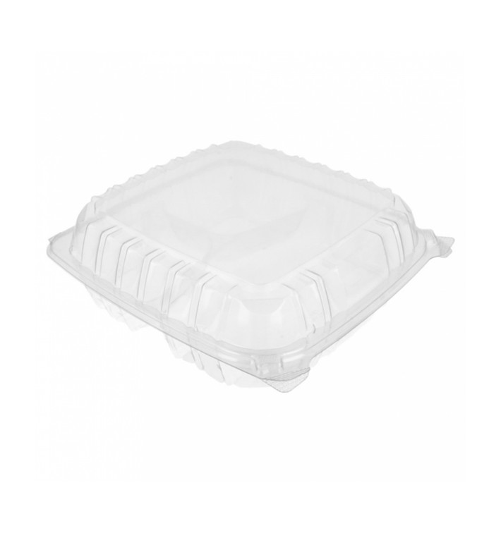 Plastic Hinged Deli Container OPS 3 Compartments "Clear Seal" 4070ml (100 Units)