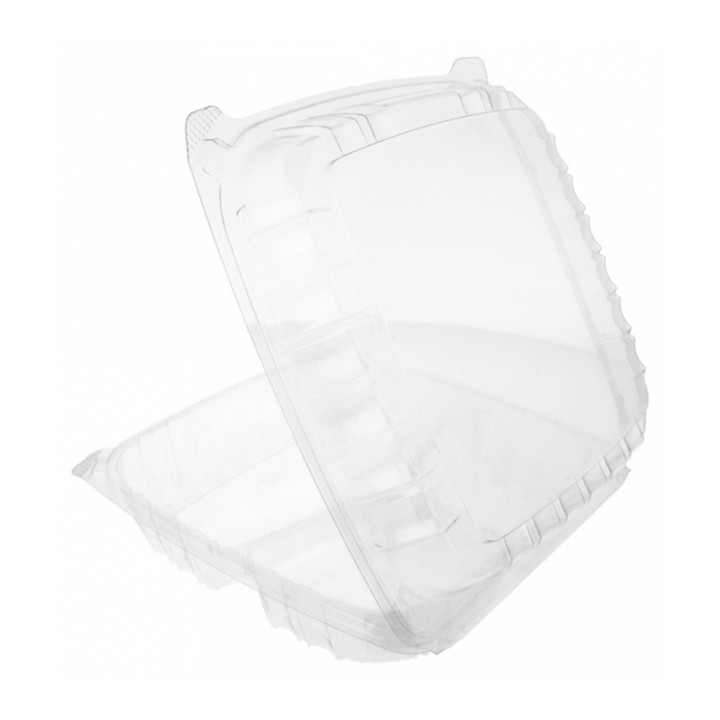 Plastic Hinged Deli Container OPS 3 Compartments "Clear Seal" 4070ml (200 Units)