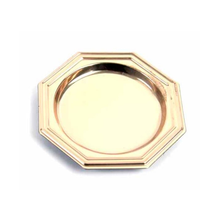 Plastic Tasting Mini Plate PS Dessert Octogonal shape Gold 8 cm 