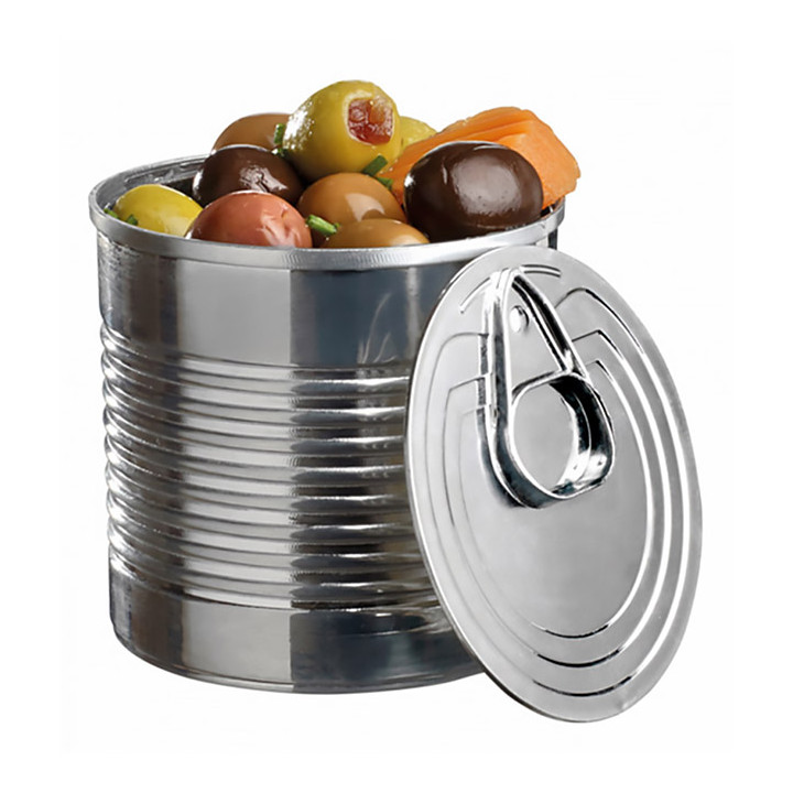 Tasting Plastic Tin Can PS Silver 220ml Ø7,4x7,3cm (100 Units)