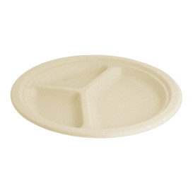 Sugarcane Plate 3C Natural Ø26 cm (800 Units)