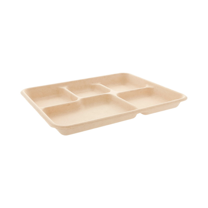 Sugarcane Tray 5C Natural 26,5x215x2cm (50 Units) 