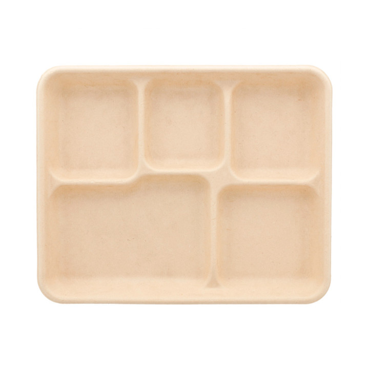 Sugarcane Tray 5C Natural 26,5x215x2cm (500 Units)