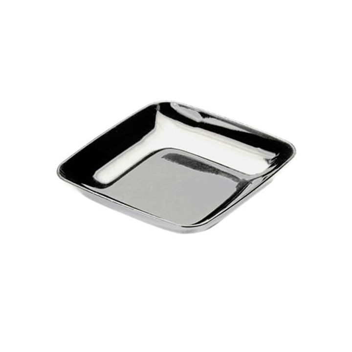 Plastic Tasting Plate PS Silver 6x6x1 cm 