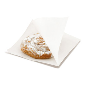 Paper Food Bag Grease-Proof Opened White L Shape 12x12,2cm (100 Units)  