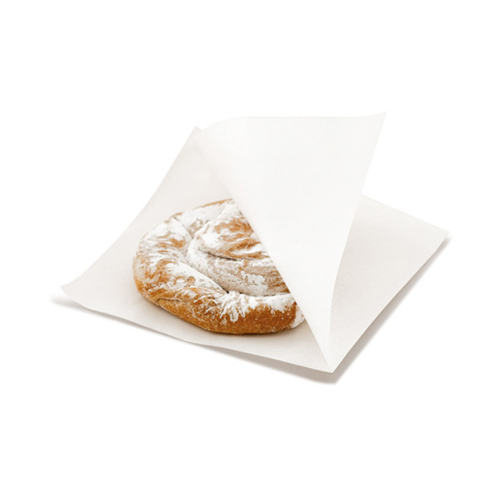 Paper Food Bag Grease-Proof Opened White L Shape 12x12,2cm (100 Units)  