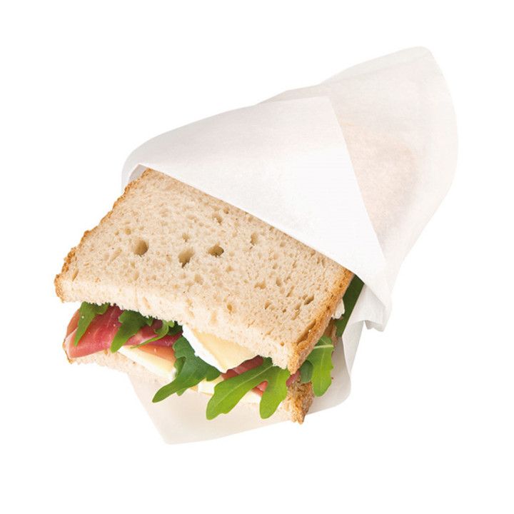 Paper Bag Grease-Proof Opened L Shape 18x18,2cm White (100 Units)