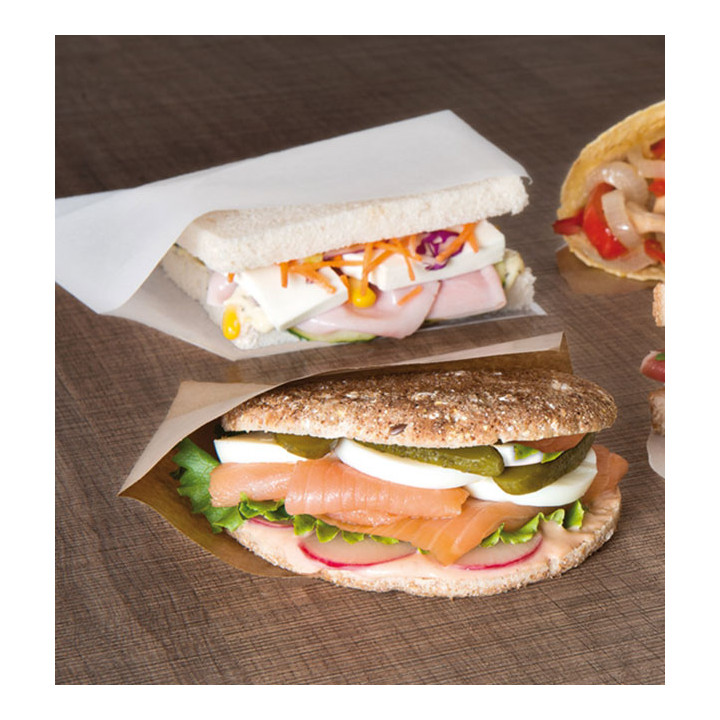 Paper Food Bag Grease-Proof Opened L Shape 18x18,2cm Natural (100 Units)