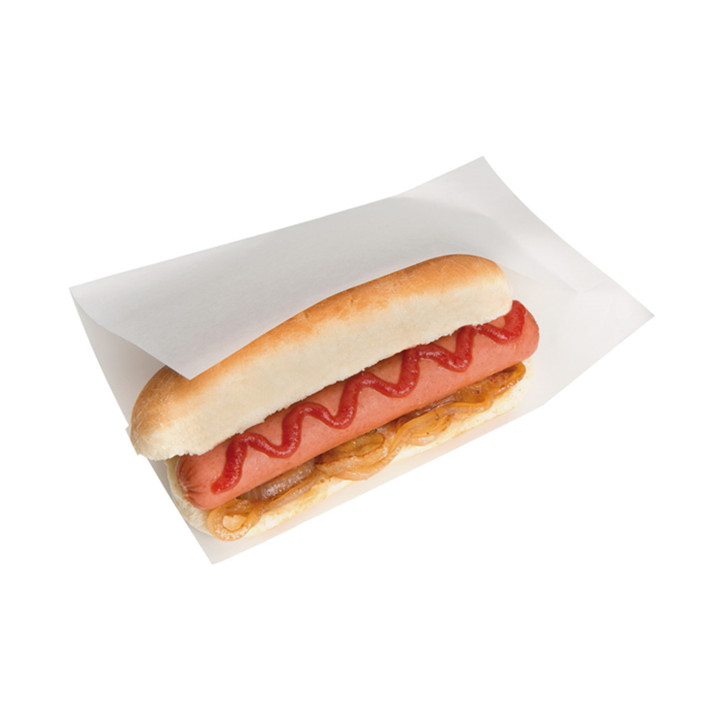 Paper Bag Grease-Proof Opened 20x13/10cm White (100 Units)