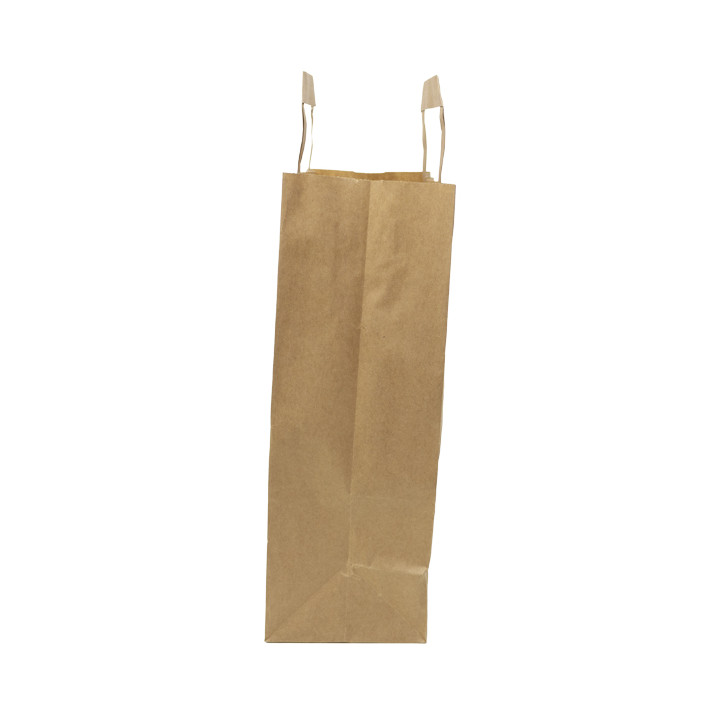 Flat Handle Kraft Paper Bags 80g/m² 22+10x28cm (50 Units)