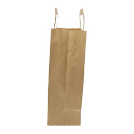 Flat Handle Kraft Paper Bags 80g/m² 22+10x28cm (250 Units)