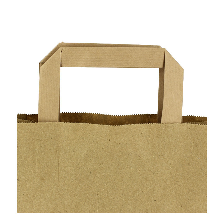 Flat Handle Kraft Paper Bags 80g/m² 26+14x29cm (50 Units)