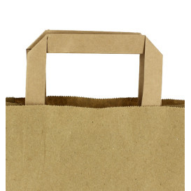 Flat Handle Kraft Paper Bags 80g/m² 28+17x29cm (50 Units)
