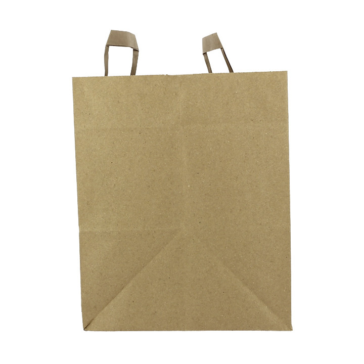 Flat Handle Kraft Paper Bags 80g/m² 32+21x26cm (50 Units)
