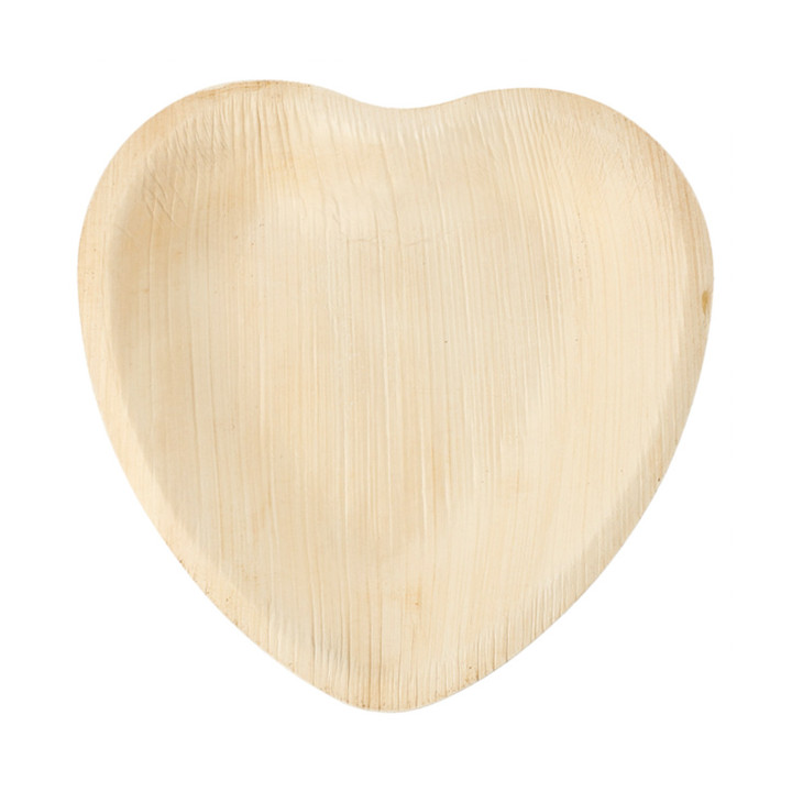 Palm Leaf Plate "Heart" Shape 16,5x16,5x2,5cm (25 Units) 