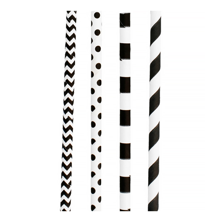 Paper Straw Straight Black Pack Ø0,6cm (200 Units)  20cm (200 Units)  