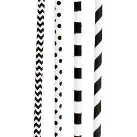 Paper Straw Straight Black Pack Ø0,6cm 20cm (3000 Units)