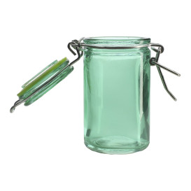 Glass Storage Jar Airtight Green 70ml Ø4,5x8cm (32 Units)