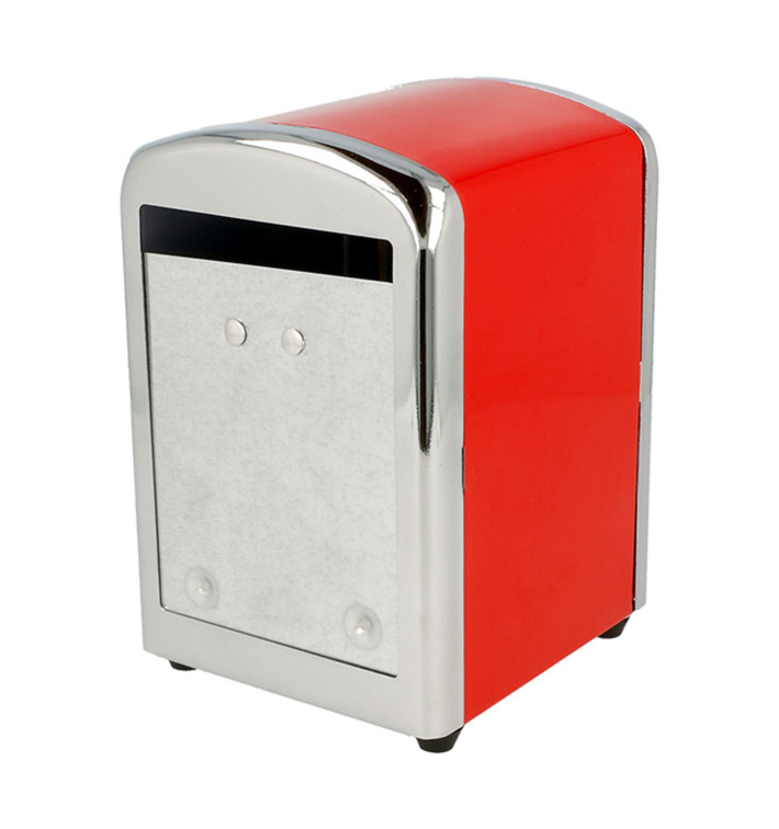 Napkin Steel Dispenser "Miniservis" Red 10,5x9,7x14cm  (1 Unit)