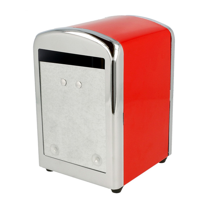 Napkin Steel Dispenser "Miniservis" Red 10,5x9,7x14cm  (1 Unit)