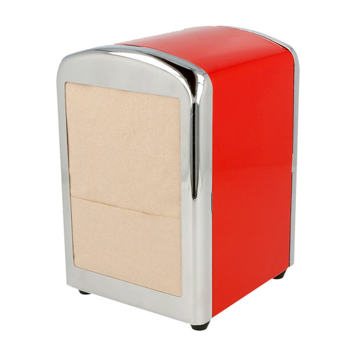Napkin Steel Dispenser "Miniservis" Red 10,5x9,7x14cm  (1 Unit)
