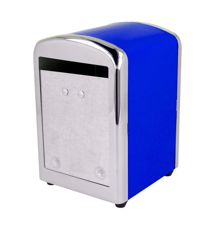 Napkin Steel Dispenser "Miniservis" Blue 10,5x9,7x14cm (12 Units)