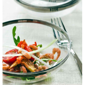 Plastic Bowl with Rim PS Crystal Hard 400ml Ø14cm (8 Units) 