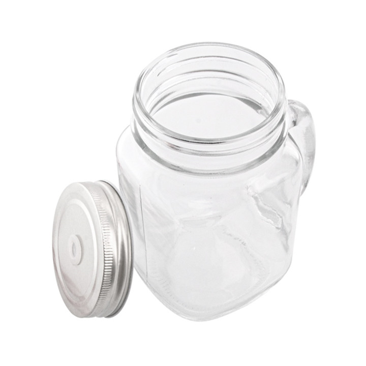 Crystal Jar with Lid and Straw 450ml (24 Units)