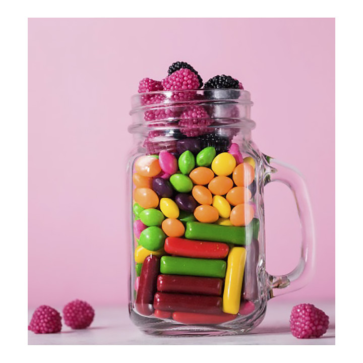Crystal Jar with Lid and Straw 450ml (24 Units)