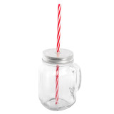 Crystal Jar with Lid and Straw 450ml (1 Unit)