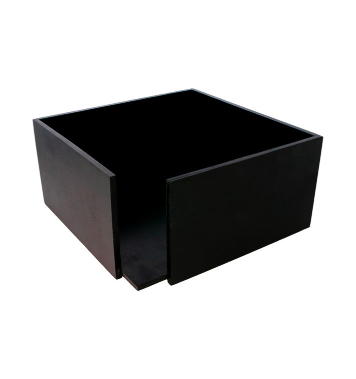 Black Bamboo Napkin Holder 21x21x10cm (12 Units)