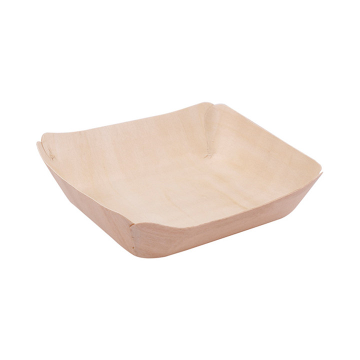 Wooden Plate Rectangular 13x12x3 cm (50 Units) 