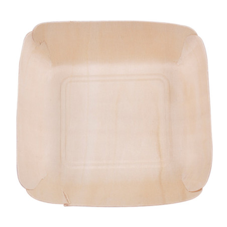 Wooden Plate Rectangular 13x12x3 cm (200 Units)