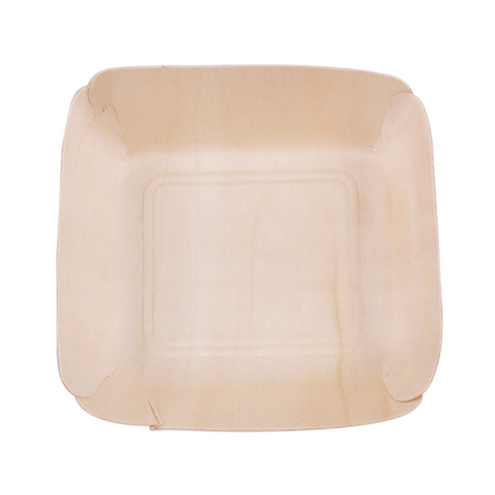 Wooden Plate Rectangular 13x12x3 cm (200 Units)