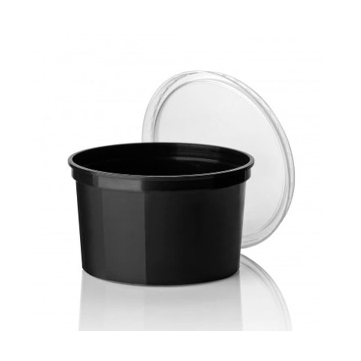 Plastic Deli Container Black PP 500ml Ø11,5cm (500 Units)