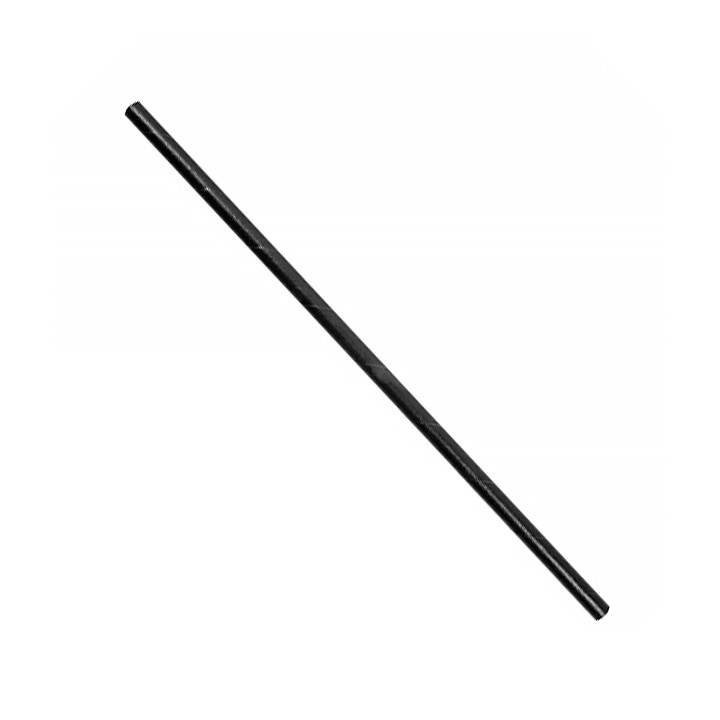 Paper Straw Straight Black Wrapped With a White Sleeve Ø0,6cm 21cm (250 Units)