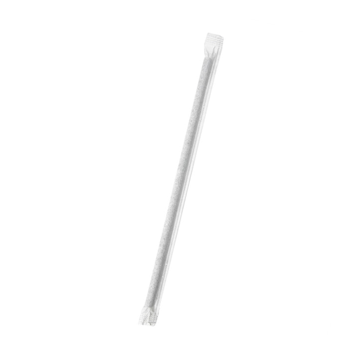 Paper Straw Straight Black Wrapped With a White Sleeve Ø0,6cm 21cm (6000 Units)