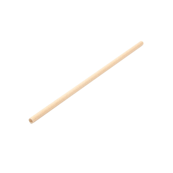 Paper Straw Straight Nature Wrapped With a Kraft Sleeve Ø0,6cm 21cm (250 Units)