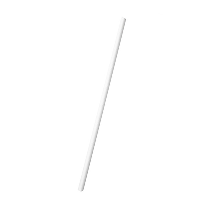Paper Straw Straight White Wrapped whit a White Sleeve Ø0,6cm 21cm (6000 Units)
