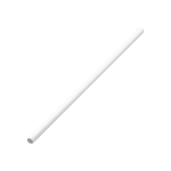 Paper Straw Straight White Wrapped whit a White Sleeve Ø0,6cm 21cm (6000 Units)